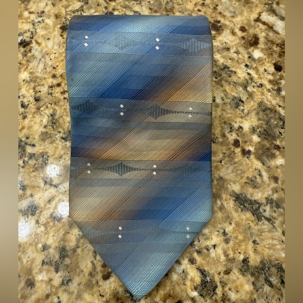EUC Murano Italia Elegant Blue and Brown Men's Tie